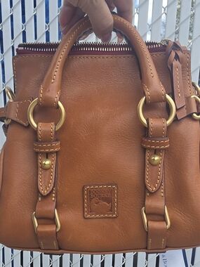 Dooney & Bourke NANO Florentine Natural Leather Satchel Crossbody Bag